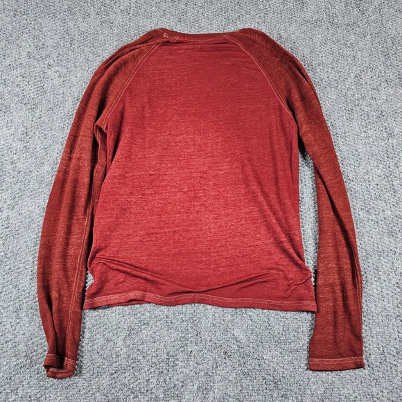 Lucky Brand Venice Burnout Long Sleeve Crewneck Raglan T Shirt Red M Mens - Picture 6 of 6